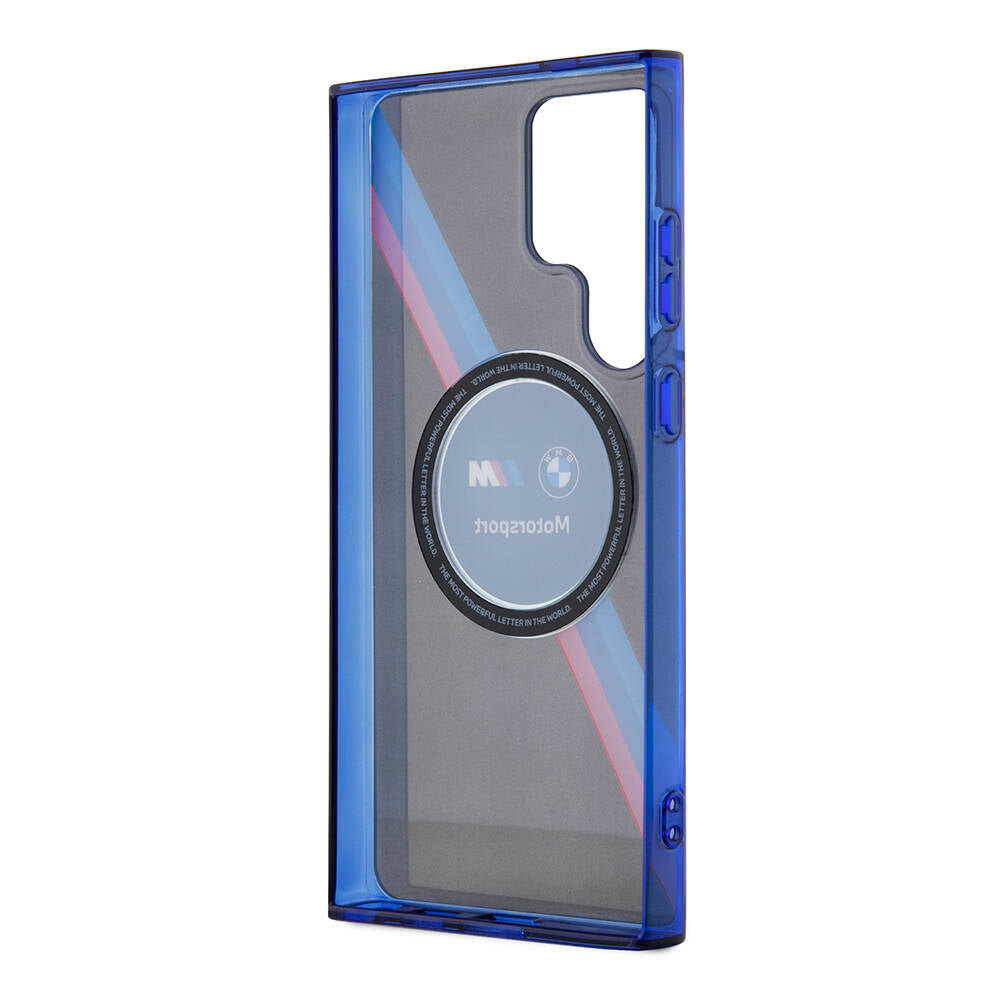 Galaxy S24 Ultra Kılıf BMW Orijinal Lisanslı M Logolu Üç Renk Çizgili Motorsport Circle Kılıf