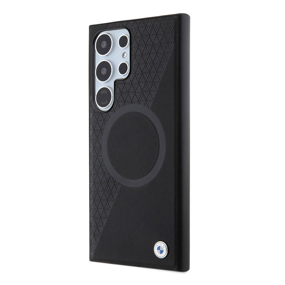 Galaxy S24 Ultra Kılıf BMW Orijinal Lisanslı M-safe Şarj Özellikli Yarım Dokulu Circle Leather Kılıf