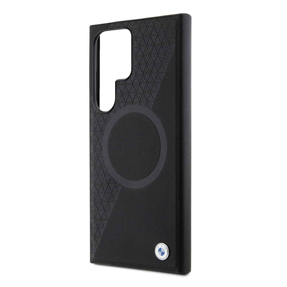 Galaxy S24 Ultra Kılıf BMW Orijinal Lisanslı M-safe Şarj Özellikli Yarım Dokulu Circle Leather Kılıf