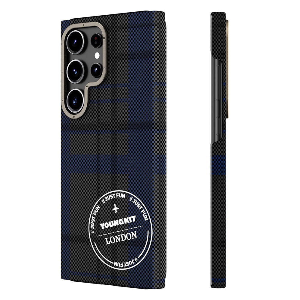 Galaxy S24 Ultra Kılıf Ekose Desenli Youngkit Gezhi Serisi Kılıf