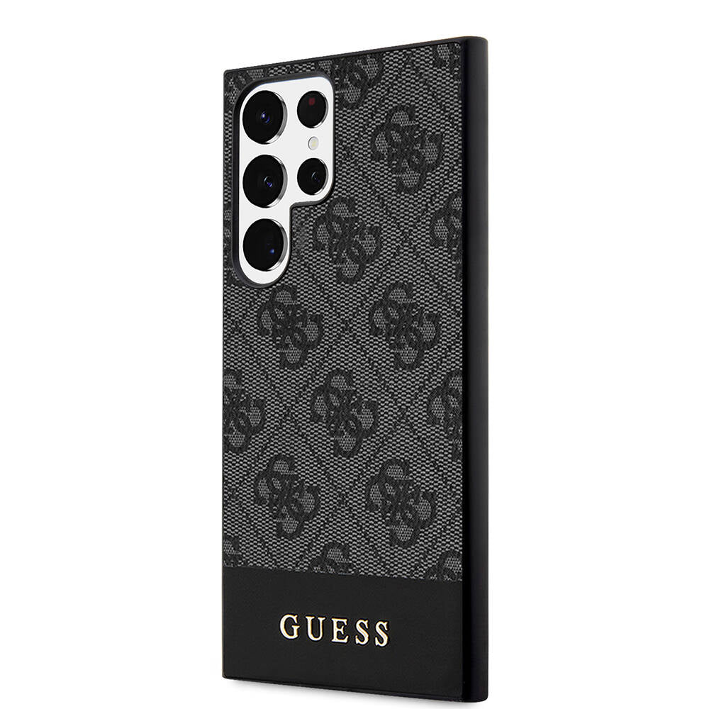 Galaxy S24 Ultra Kılıf Guess Orijinal Lisanslı PU Deri Şerit Logo Dizaynlı Kılıf