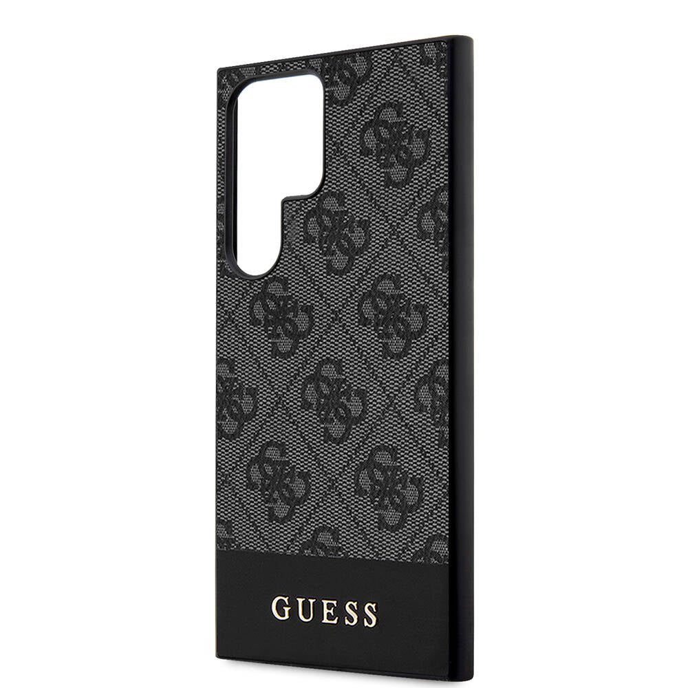 Galaxy S24 Ultra Kılıf Guess Orijinal Lisanslı PU Deri Şerit Logo Dizaynlı Kılıf