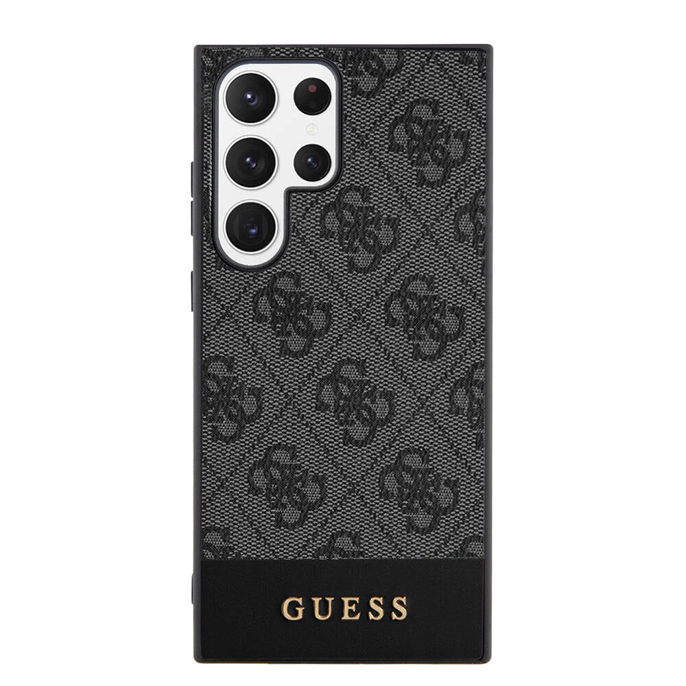 Galaxy S24 Ultra Kılıf Guess Orijinal Lisanslı PU Deri Şerit Logo Dizaynlı Kılıf