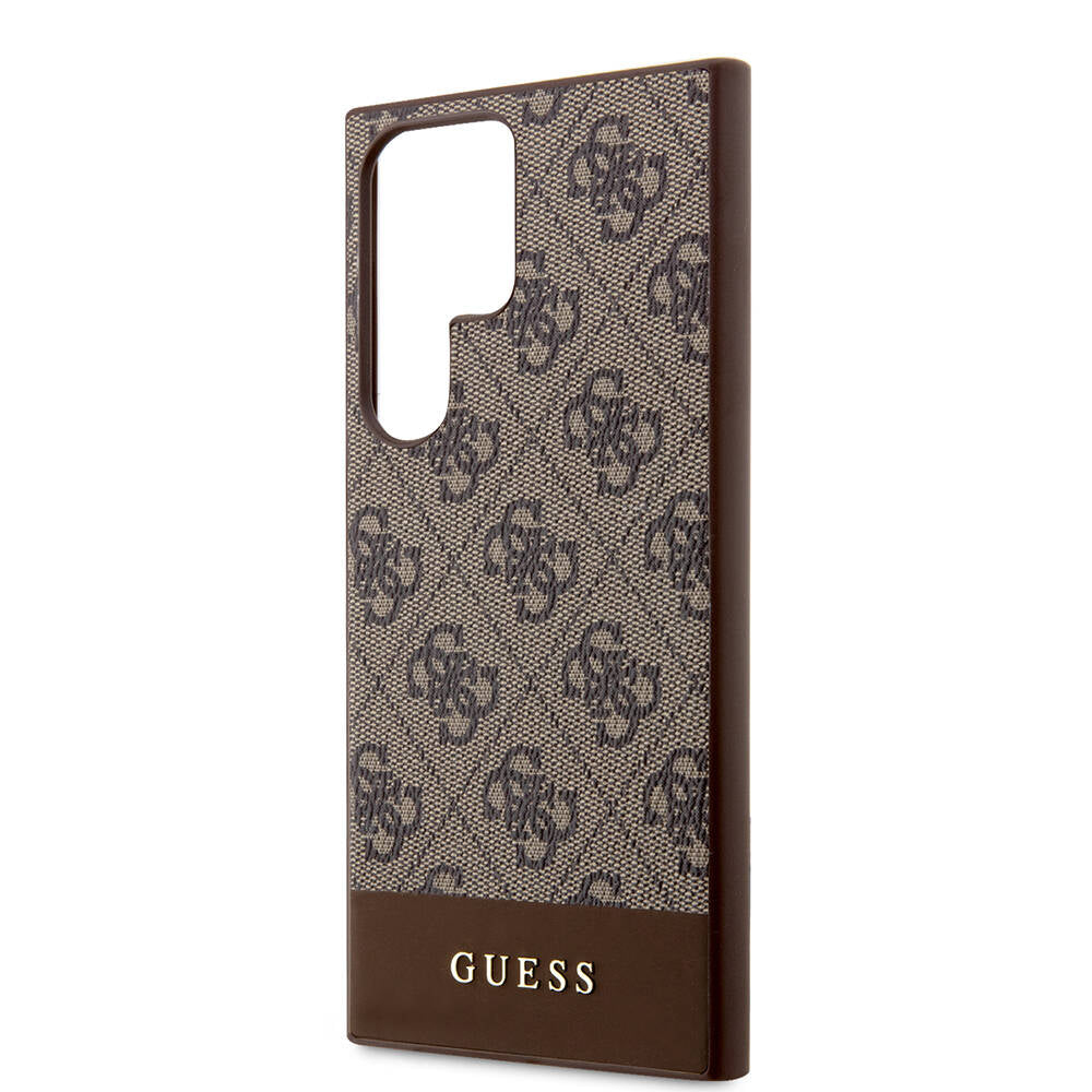 Galaxy S24 Ultra Kılıf Guess Orijinal Lisanslı PU Deri Şerit Logo Dizaynlı Kılıf
