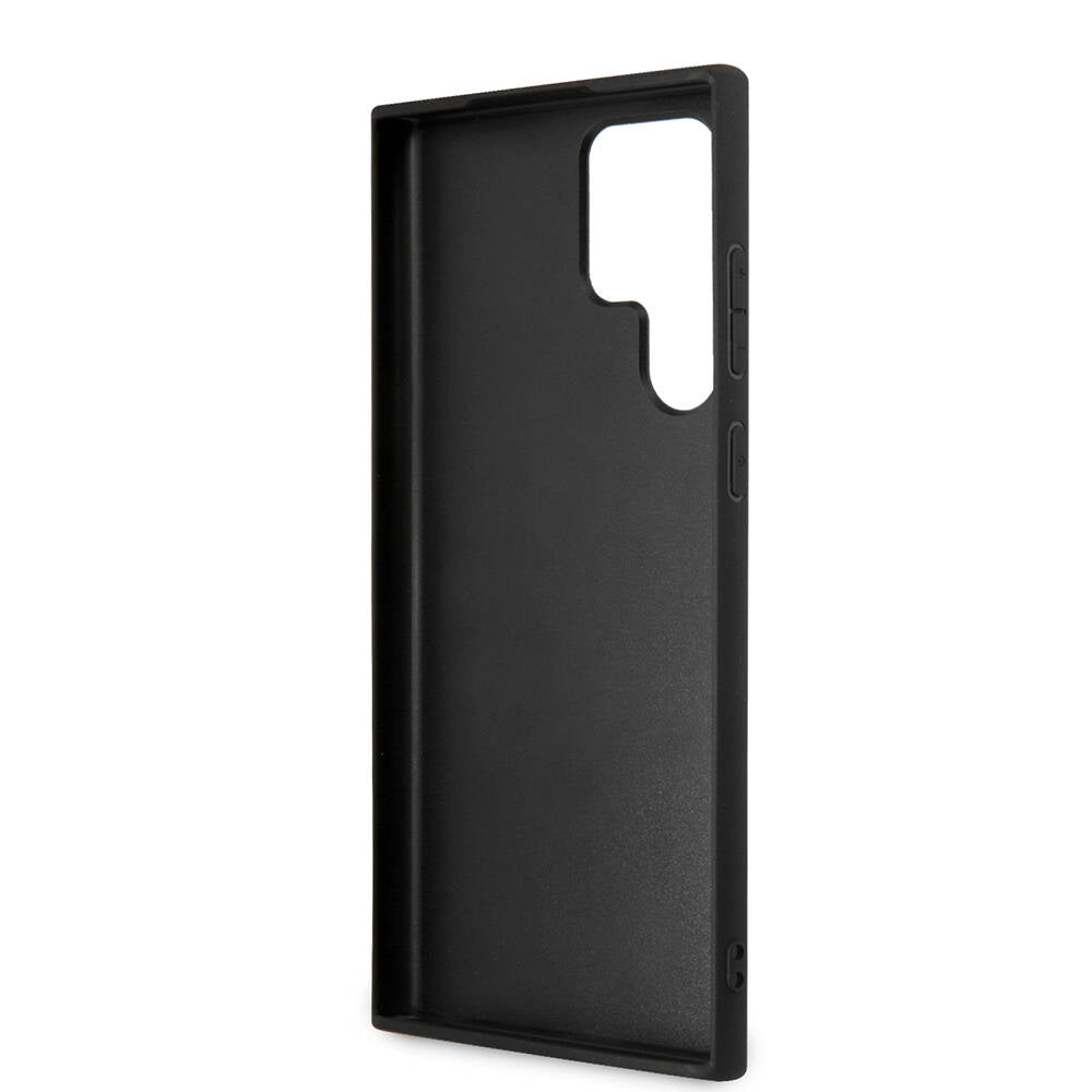 Galaxy S24 Ultra Kılıf Guess Orijinal Lisanslı PU Deri Yazı ve 4G Metal Logolu Desenli Kılıf