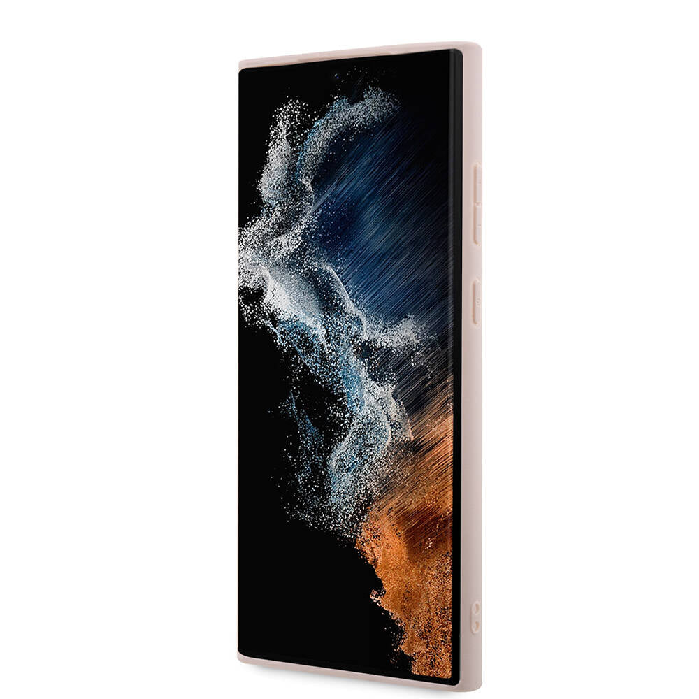 Galaxy S24 Ultra Kılıf Guess Orijinal Lisanslı PU Deri Yazı ve 4G Metal Logolu Desenli Kılıf