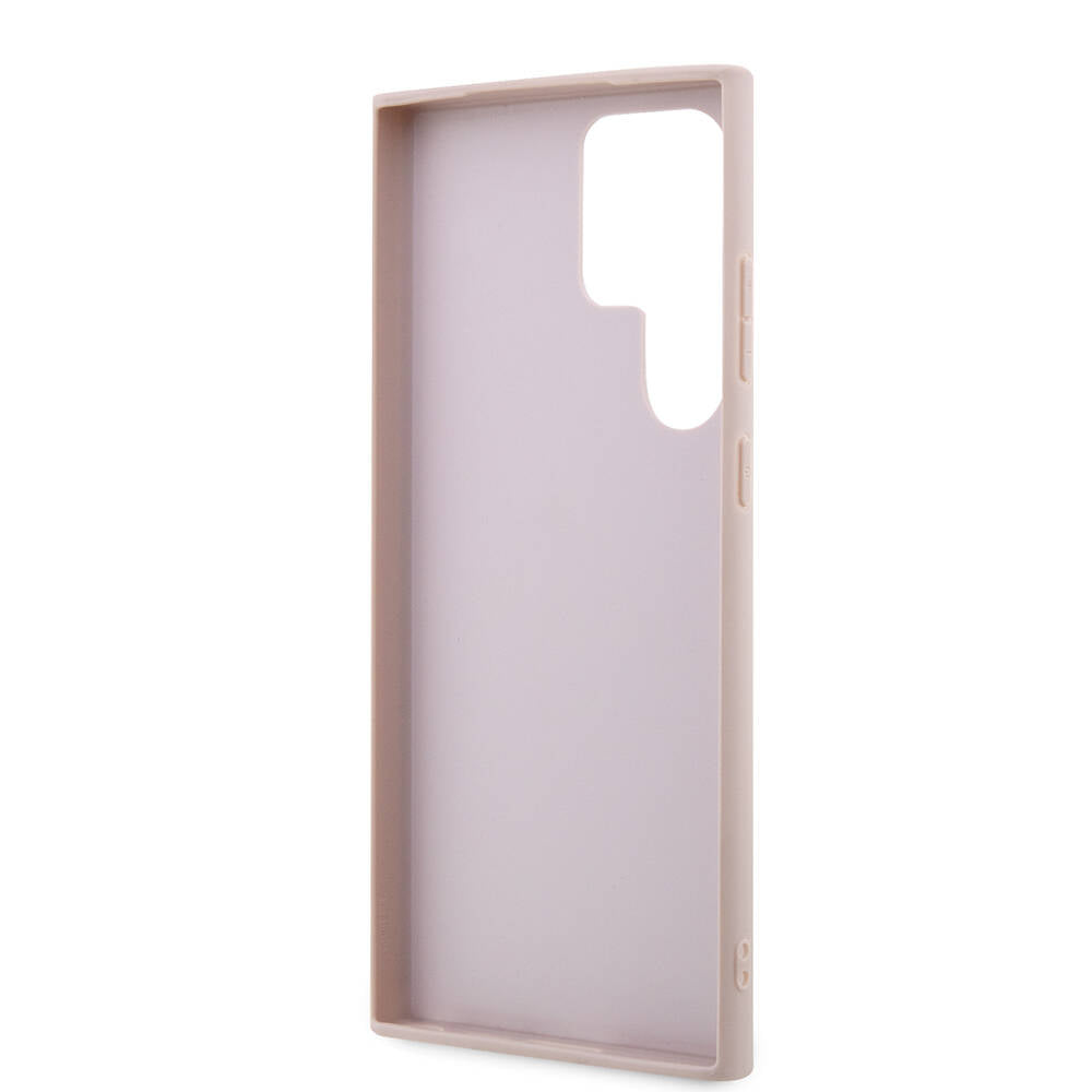 Galaxy S24 Ultra Kılıf Guess Orijinal Lisanslı PU Deri Yazı ve 4G Metal Logolu Desenli Kılıf