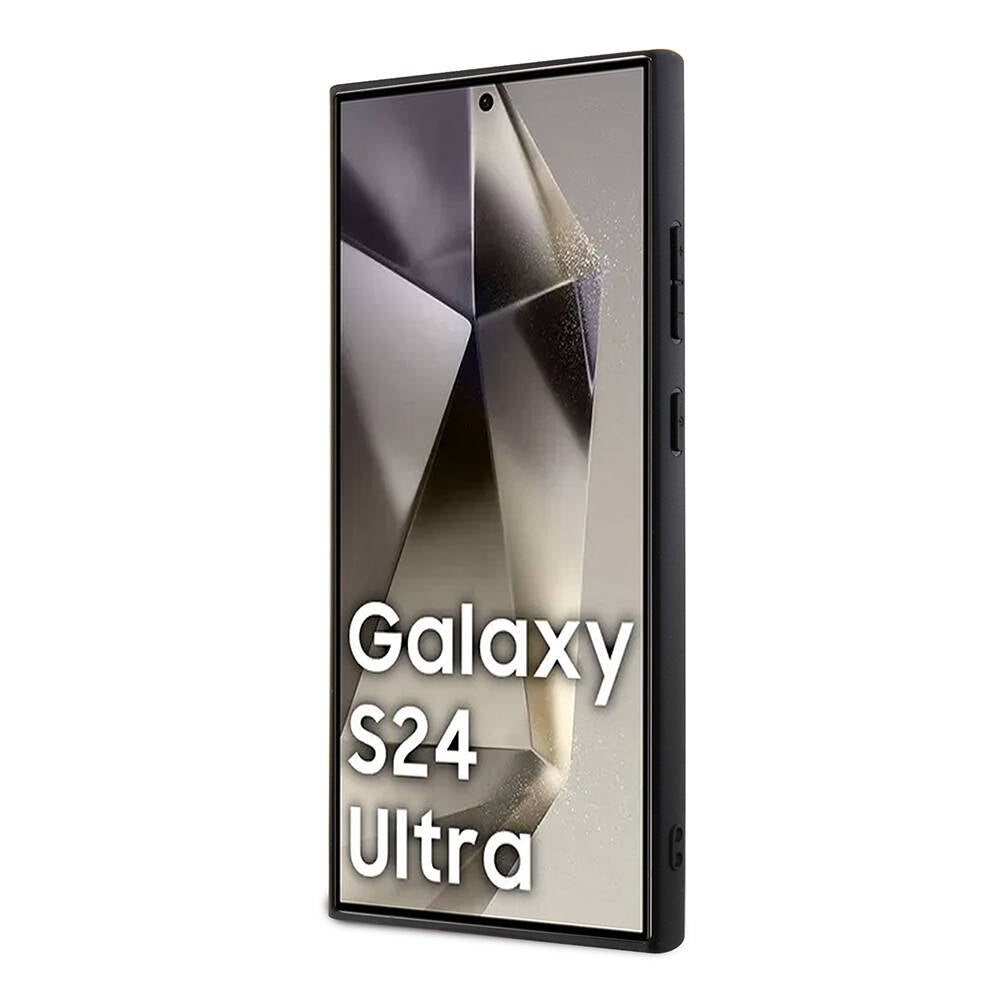 Galaxy S24 Ultra Kılıf Guess Orijinal Lisanslı PU Üçgen Logo 4G Desenli Kılıf