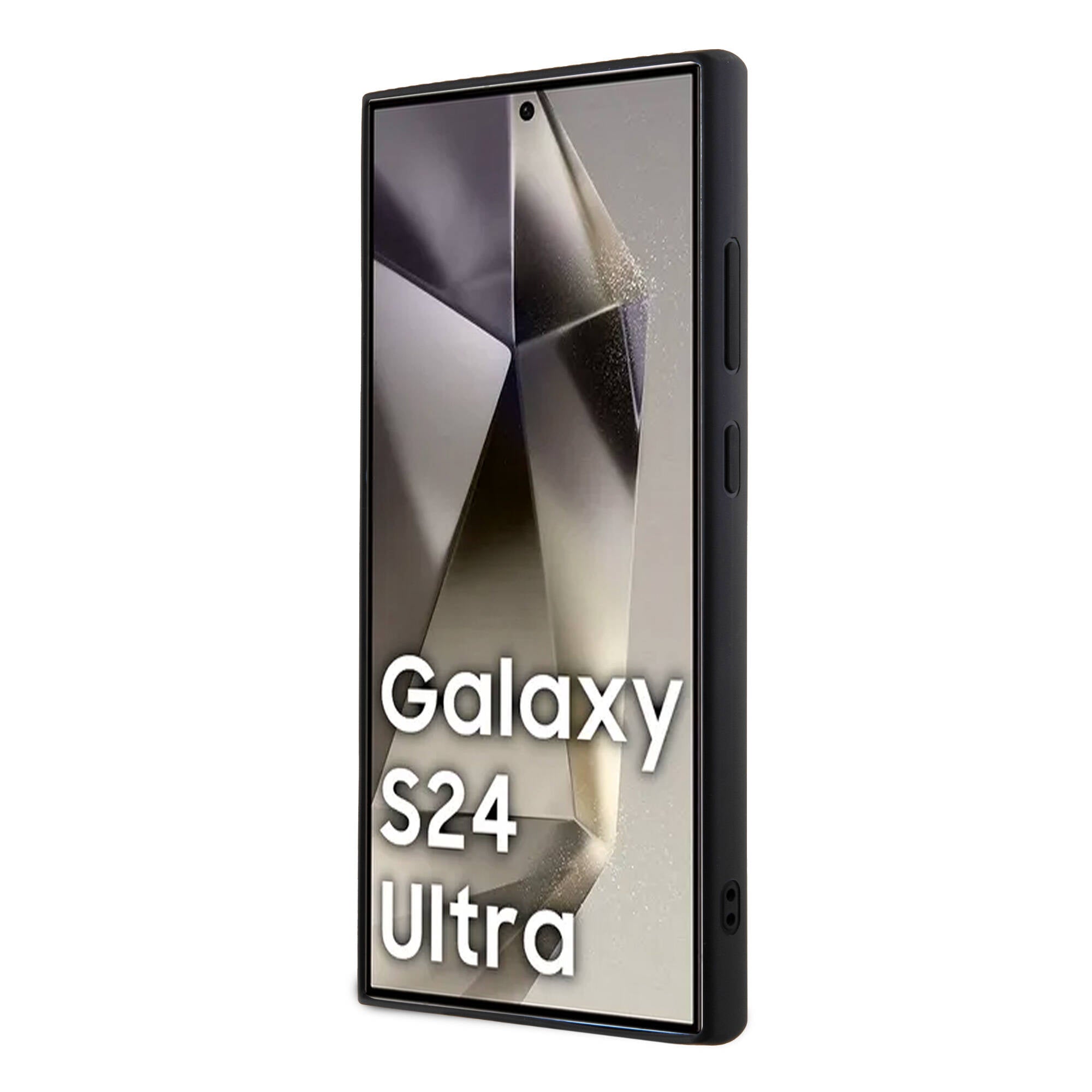 Galaxy S24 Ultra Kılıf Guess Orijinal Lisanslı Taşlı Arka Yüzey Üçgen Logolu Kılıf