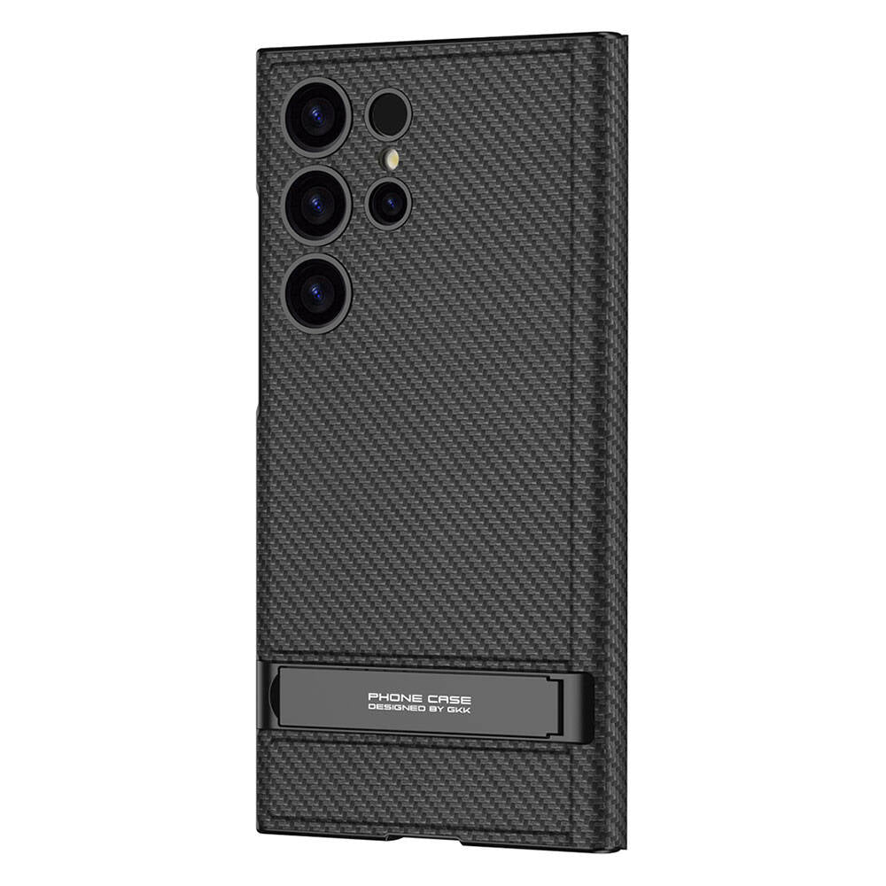 Galaxy S24 Ultra Kılıf Kamera Korumalı Karbon Tasarım Zore Droga Standlı Kartlıklı Kılıf
