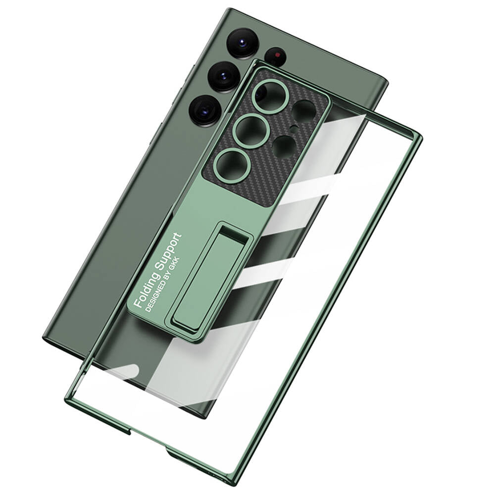 Galaxy S24 Ultra Kılıf Kamera Korumalı Şeffaf Tasarımlı Zore Lego Standlı Kılıf