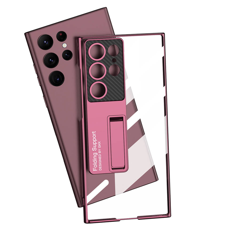 Galaxy S24 Ultra Kılıf Kamera Korumalı Şeffaf Tasarımlı Zore Lego Standlı Kılıf