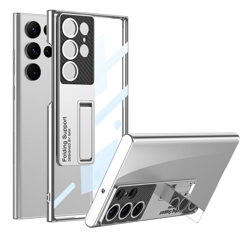 Galaxy S24 Ultra Kılıf Kamera Korumalı Şeffaf Tasarımlı Zore Lego Standlı Kılıf