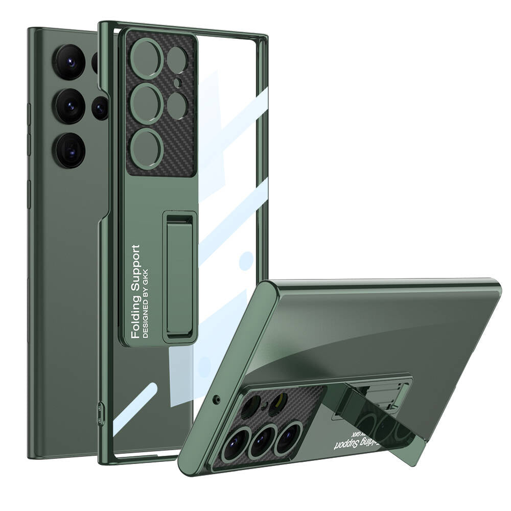 Galaxy S24 Ultra Kılıf Kamera Korumalı Şeffaf Tasarımlı Zore Lego Standlı Kılıf