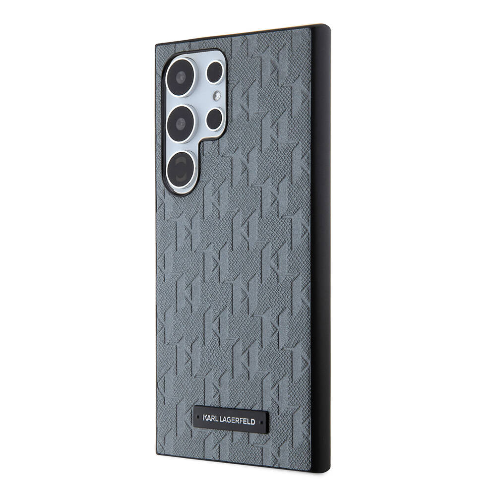 Galaxy S24 Ultra Kılıf Karl Lagerfeld Orijinal Lisanslı Saffiano Monogram Metal Logo Kılıf