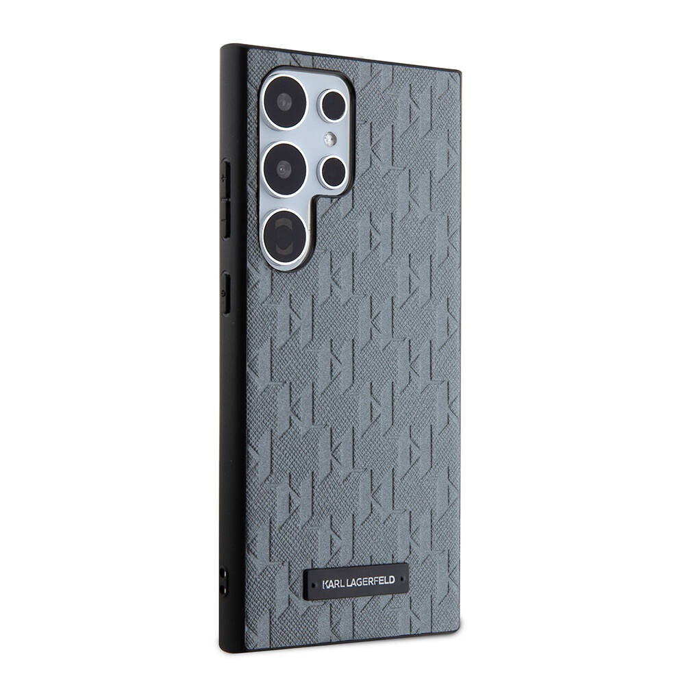 Galaxy S24 Ultra Kılıf Karl Lagerfeld Orijinal Lisanslı Saffiano Monogram Metal Logo Kılıf
