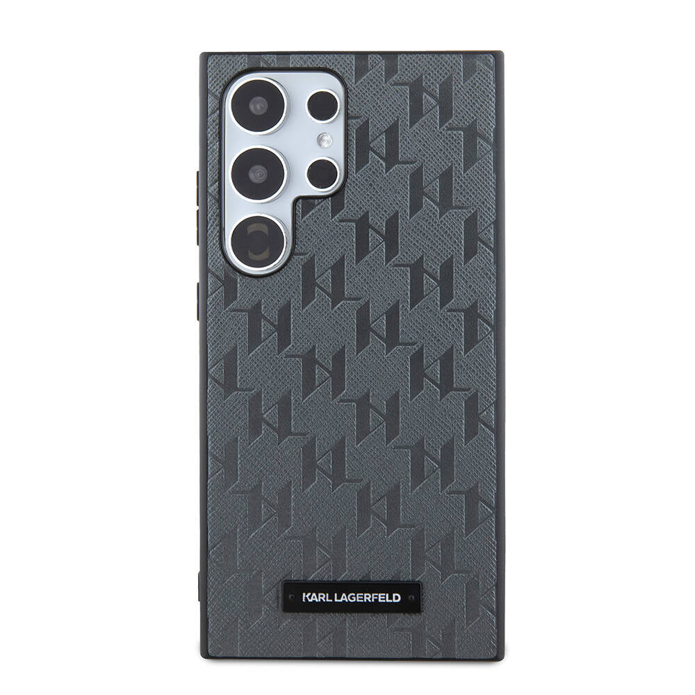 Galaxy S24 Ultra Kılıf Karl Lagerfeld Orijinal Lisanslı Saffiano Monogram Metal Logo Kılıf