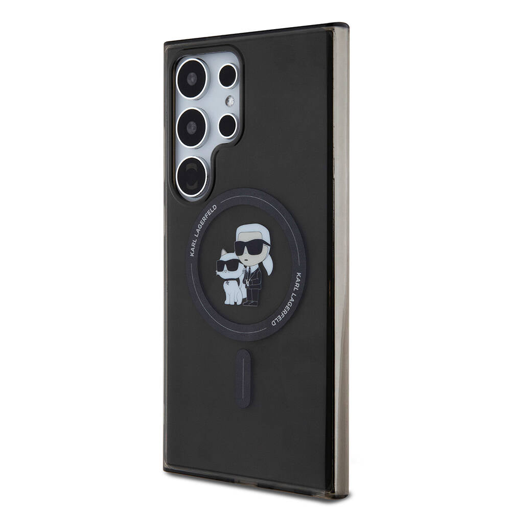 Galaxy S24 Ultra Kılıf Karl Lagerfeld orijinal Lisanslı M-safe Şarj Özellikli Karl & Choupette IML Baskılı Kılıf
