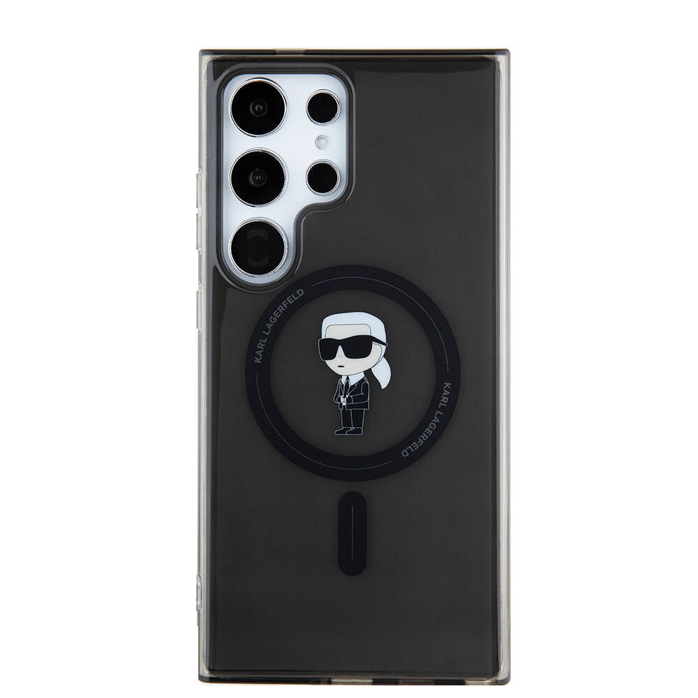 Galaxy S24 Ultra Kılıf Karl Lagerfeld orijinal Lisanslı M-safe Şarj Özellikli Karl Head IML Baskılı Kılıf