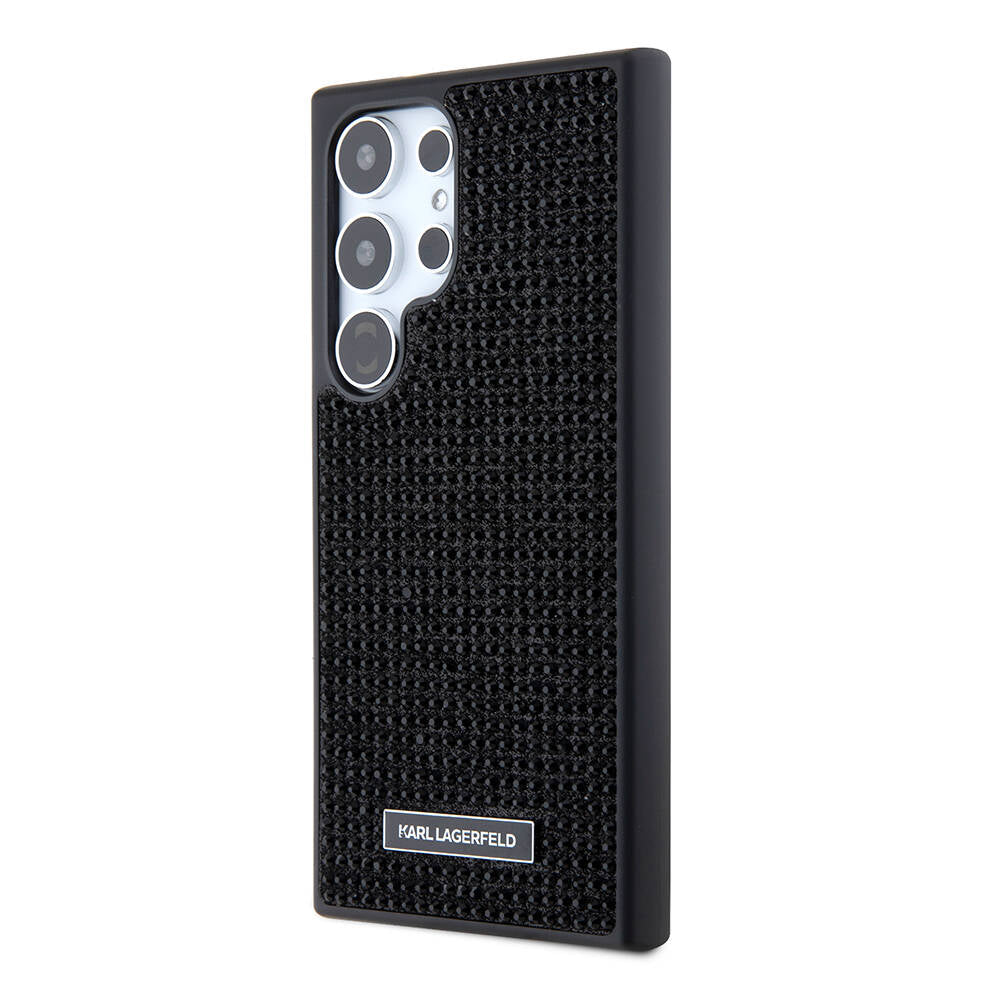 Galaxy S24 Ultra Kılıf Karl Lagerfeld Taşlı Metal Logo Orijinal Lisanslı Kılıf