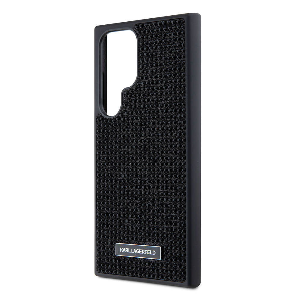Galaxy S24 Ultra Kılıf Karl Lagerfeld Taşlı Metal Logo Orijinal Lisanslı Kılıf