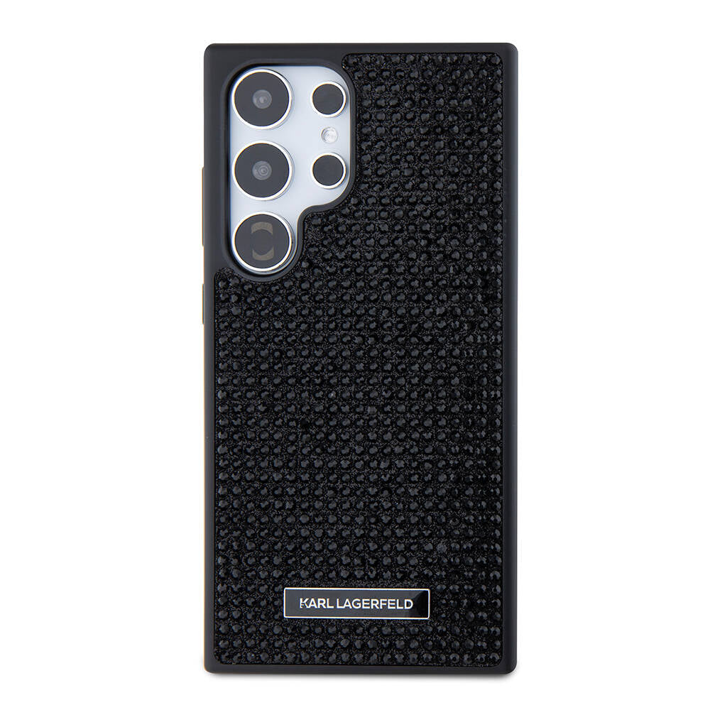 Galaxy S24 Ultra Kılıf Karl Lagerfeld Taşlı Metal Logo Orijinal Lisanslı Kılıf