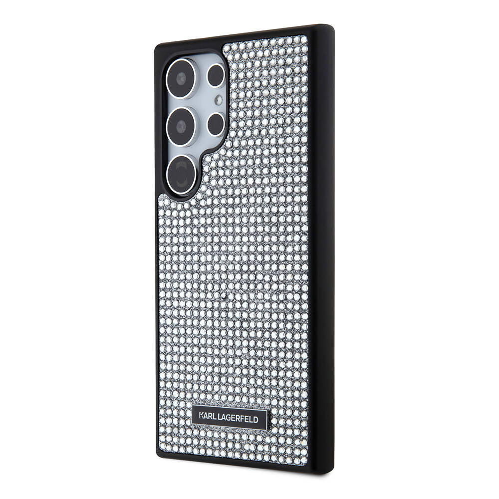 Galaxy S24 Ultra Kılıf Karl Lagerfeld Taşlı Metal Logo Orijinal Lisanslı Kılıf