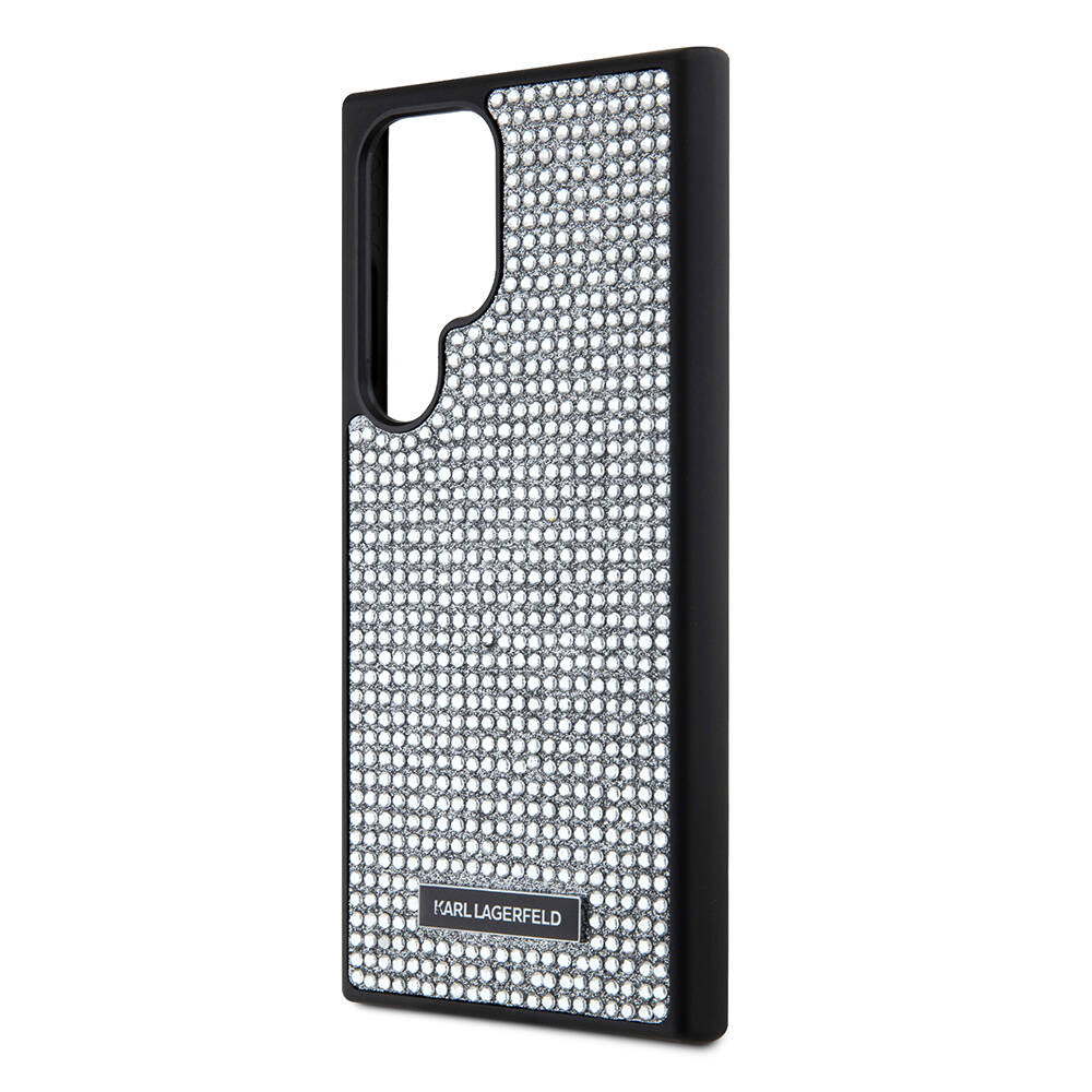 Galaxy S24 Ultra Kılıf Karl Lagerfeld Taşlı Metal Logo Orijinal Lisanslı Kılıf