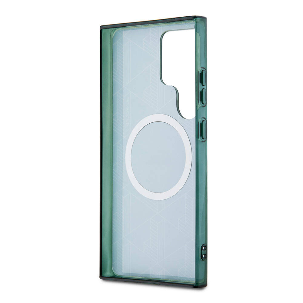 Galaxy S24 Ultra Kılıf Lacoste Orijinal Lisanslı M-safe Şarj Özellikli Çift Katmanlı Timsah Logolu Blend Monogram Kılıf