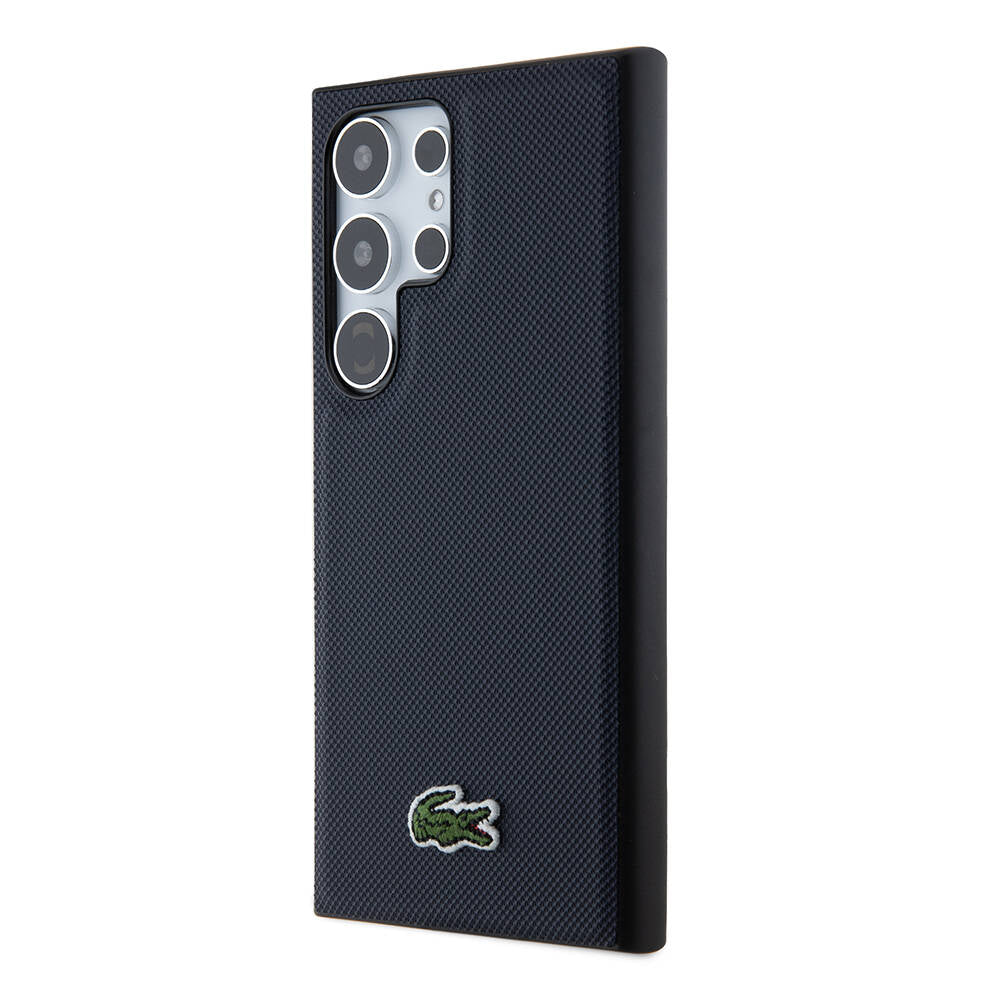 Galaxy S24 Ultra Kılıf Lacoste Orijinal Lisanslı PU Pike Desenli Arka Yüzey İkonik Timsah Dokuma Logolu Kılıf