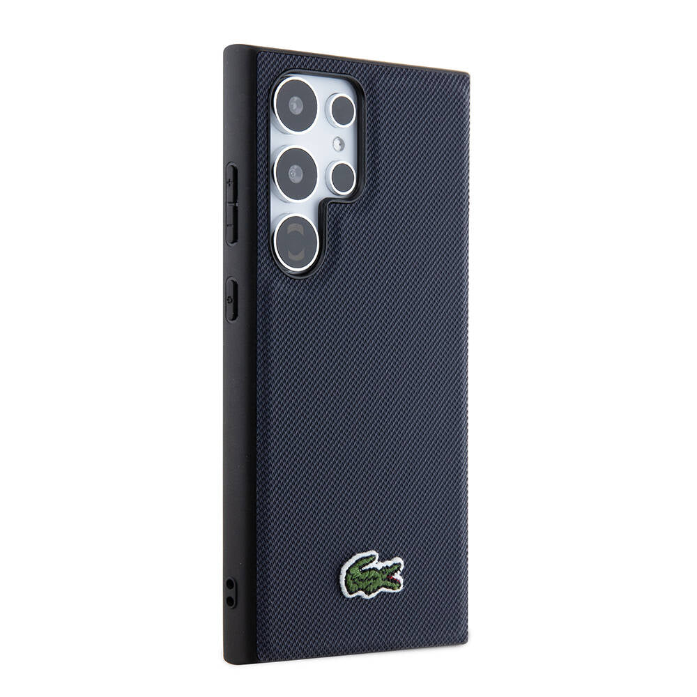Galaxy S24 Ultra Kılıf Lacoste Orijinal Lisanslı PU Pike Desenli Arka Yüzey İkonik Timsah Dokuma Logolu Kılıf