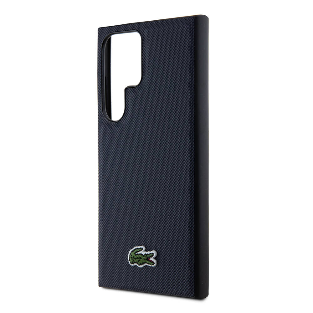 Galaxy S24 Ultra Kılıf Lacoste Orijinal Lisanslı PU Pike Desenli Arka Yüzey İkonik Timsah Dokuma Logolu Kılıf