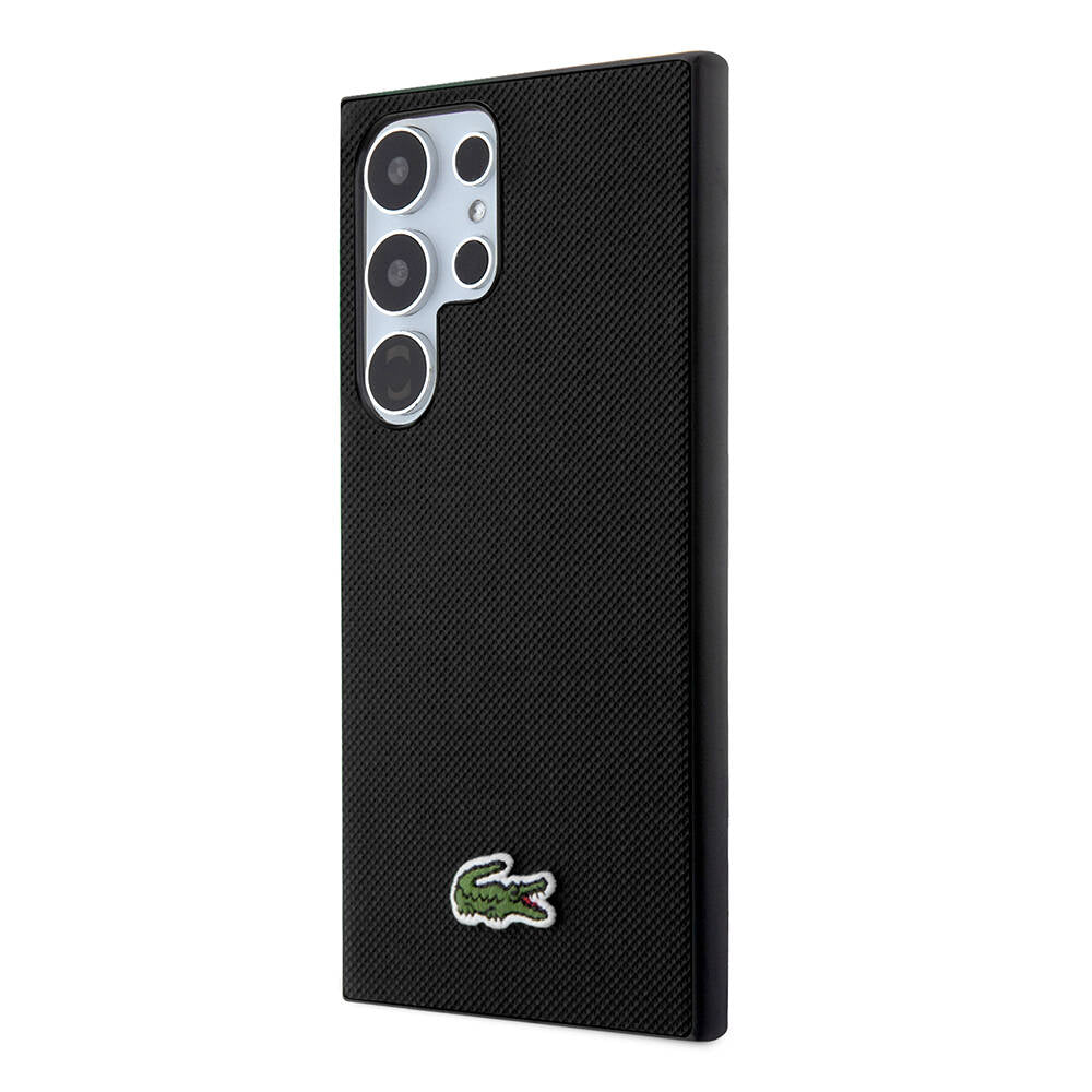 Galaxy S24 Ultra Kılıf Lacoste Orijinal Lisanslı PU Pike Desenli Arka Yüzey İkonik Timsah Dokuma Logolu Kılıf