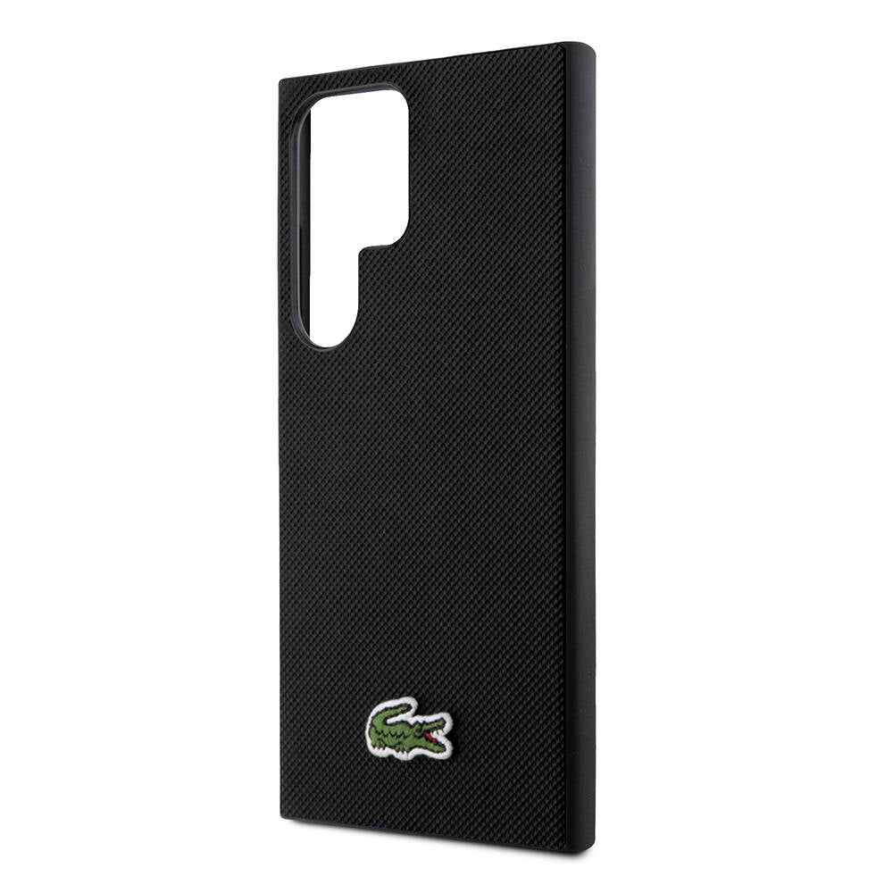 Galaxy S24 Ultra Kılıf Lacoste Orijinal Lisanslı PU Pike Desenli Arka Yüzey İkonik Timsah Dokuma Logolu Kılıf