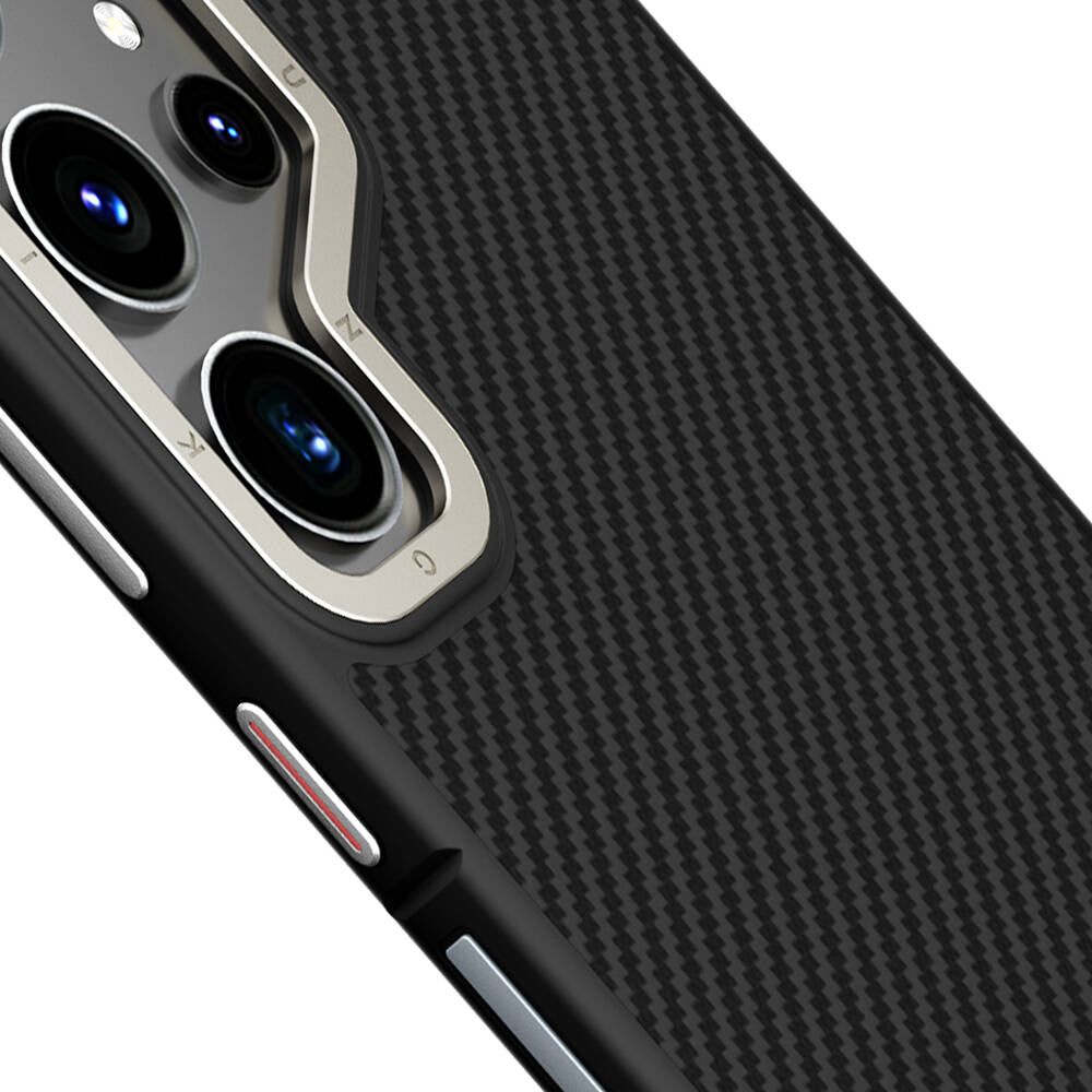 Galaxy S24 Ultra Kılıf M-safe Şarj Özellikli Aramid Fiber Tasarımlı Youngkit 600D Serisi Kılıf