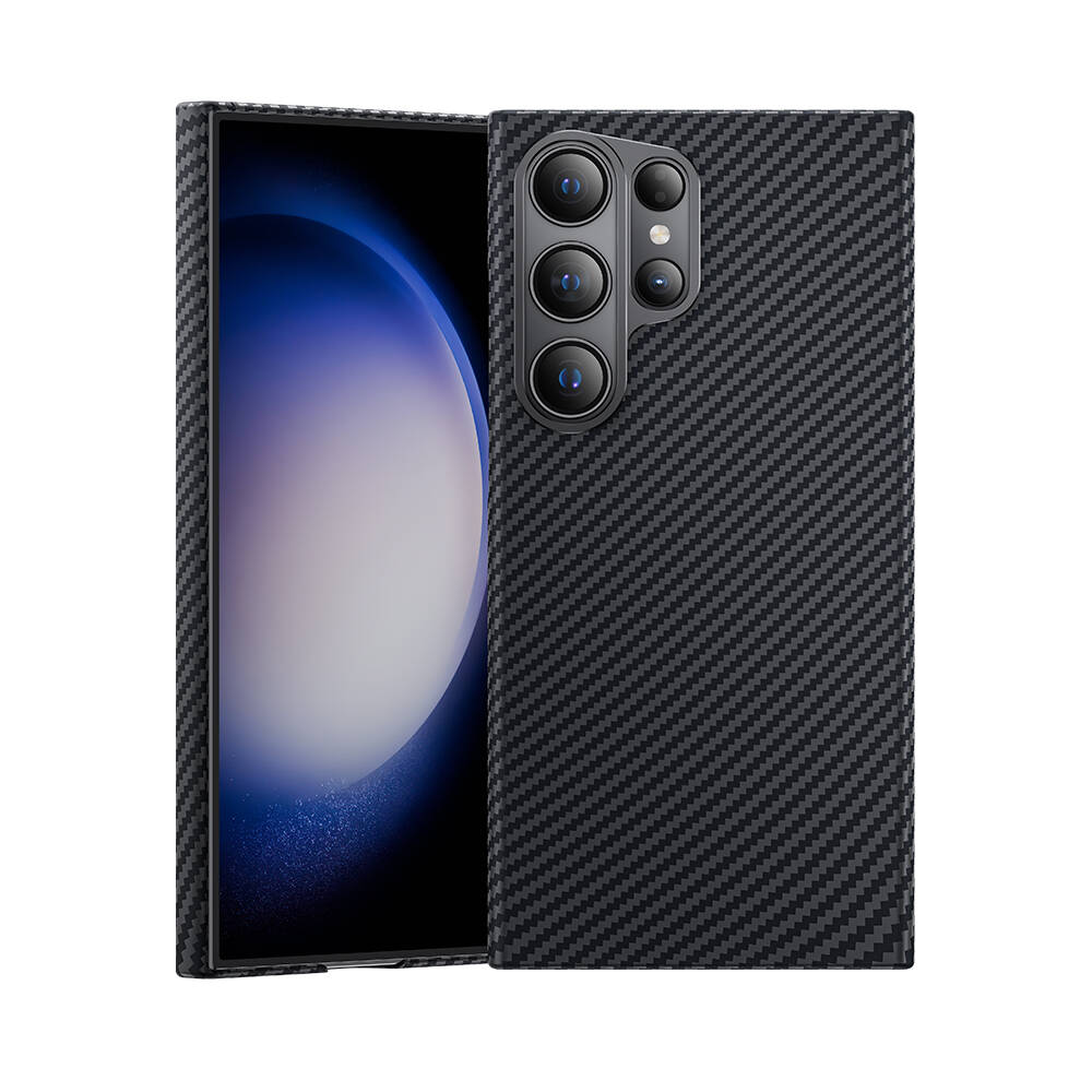Galaxy S24 Ultra Kılıf M-safe Özellikli Karbon Fiber Benks Essential ArmorAir 600D Kevlar Kılıf