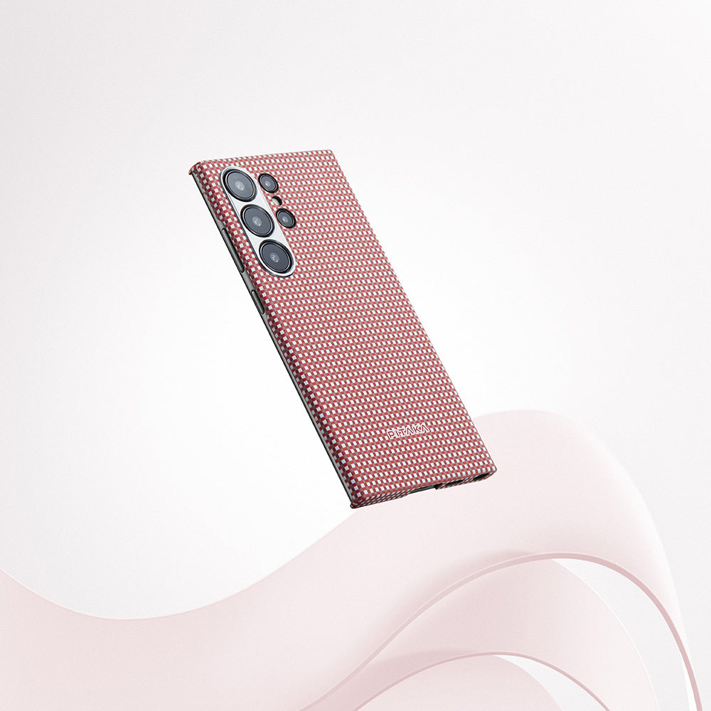 Galaxy S24 Ultra Kılıf M-safe Şarj Özellikli 1500D Aramid Fiber Pitaka Ultra-Slim Classic Serisi Bonfire Kılıf