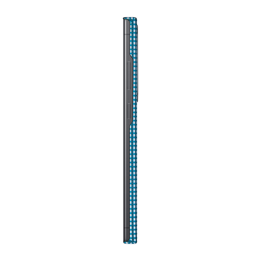 Galaxy S24 Ultra Kılıf M-safe Şarj Özellikli 1500D Aramid Karbon Fiber Pitaka Ultra-Slim Classic Serisi Ice Sea Kılıf