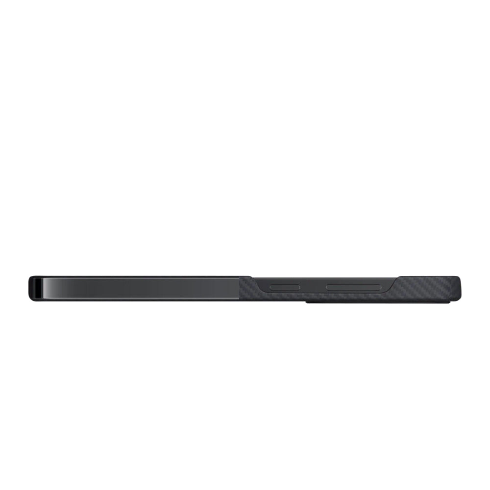 Galaxy S24 Ultra Kılıf M-safe Şarj Özellikli 600D Aramid Fiber Pitaka Ultra-Slim Classic Serisi Black-Grey Twill Kılıf