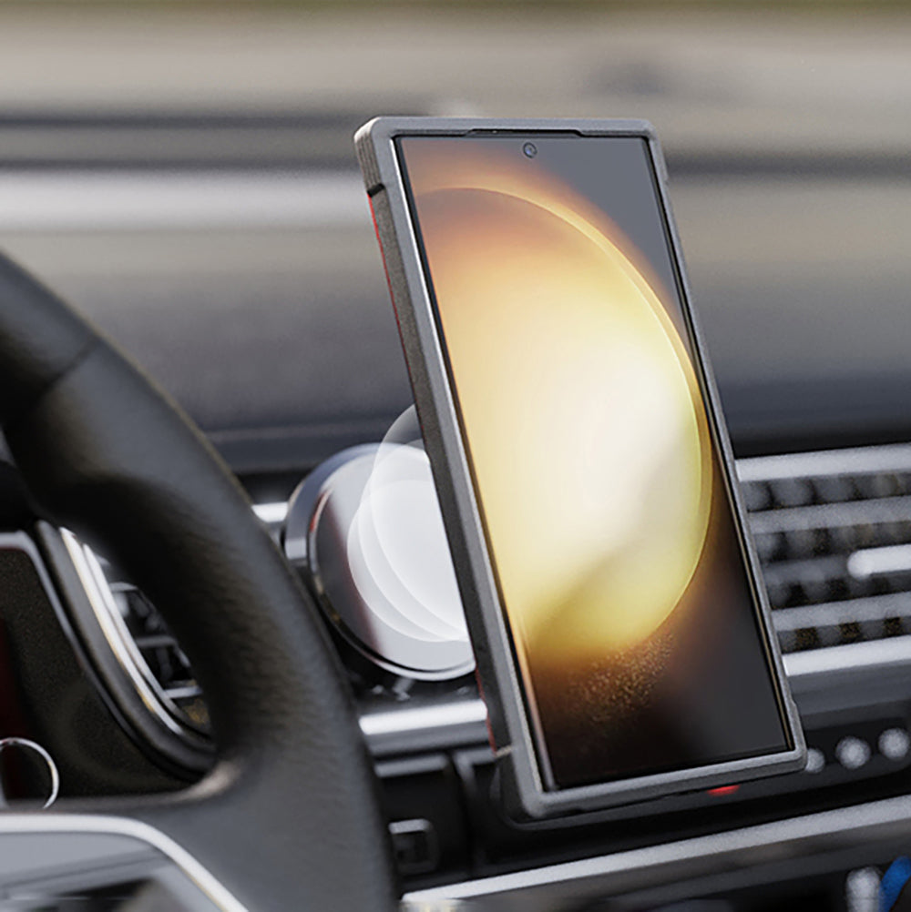 Galaxy S24 Ultra Kılıf M-safe Şarj Özellikli Airbagli Raptic Shield Serisi Şeffaf Arka Yüzey Kılıf