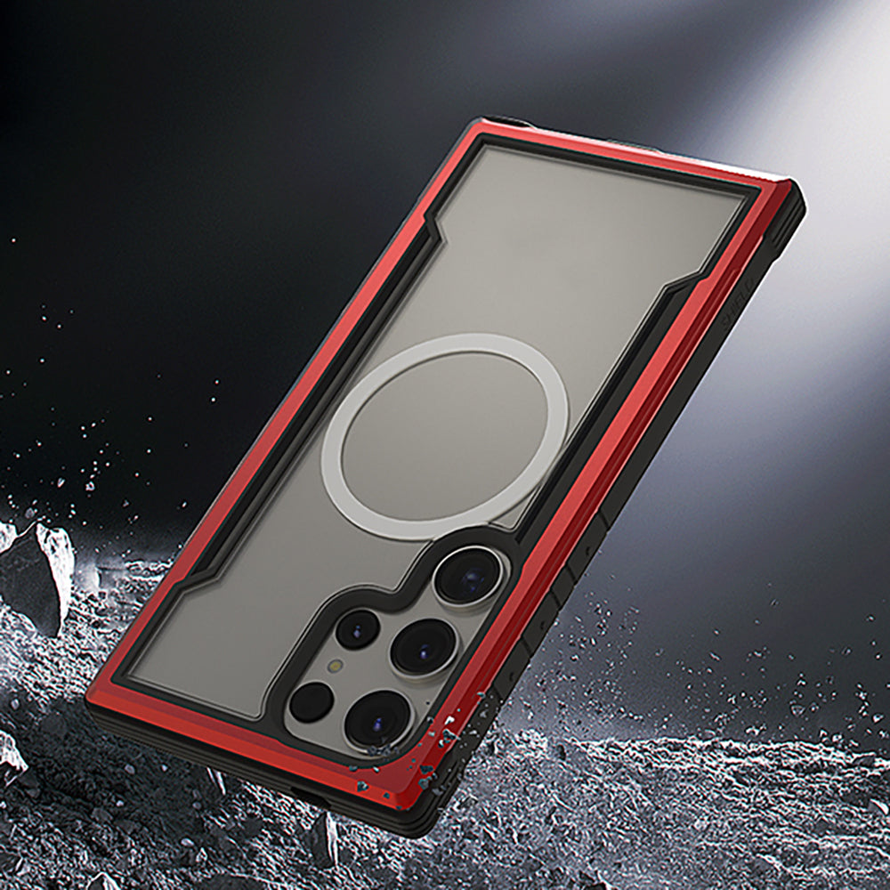 Galaxy S24 Ultra Kılıf M-safe Şarj Özellikli Airbagli Raptic Shield Serisi Şeffaf Arka Yüzey Kılıf