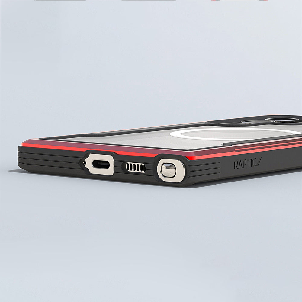 Galaxy S24 Ultra Kılıf M-safe Şarj Özellikli Airbagli Raptic Shield Serisi Şeffaf Arka Yüzey Kılıf