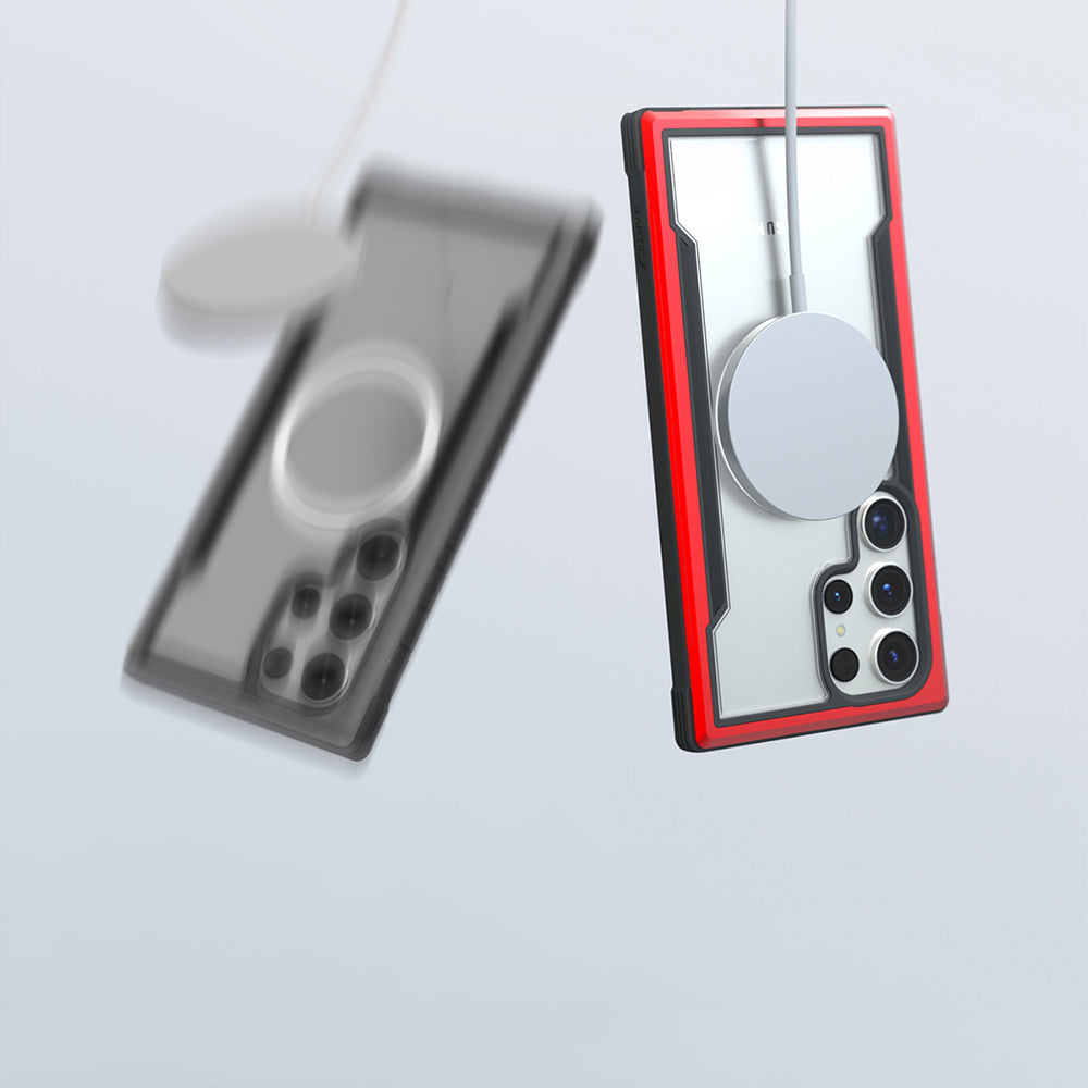 Galaxy S24 Ultra Kılıf M-safe Şarj Özellikli Airbagli Raptic Shield Serisi Şeffaf Arka Yüzey Kılıf