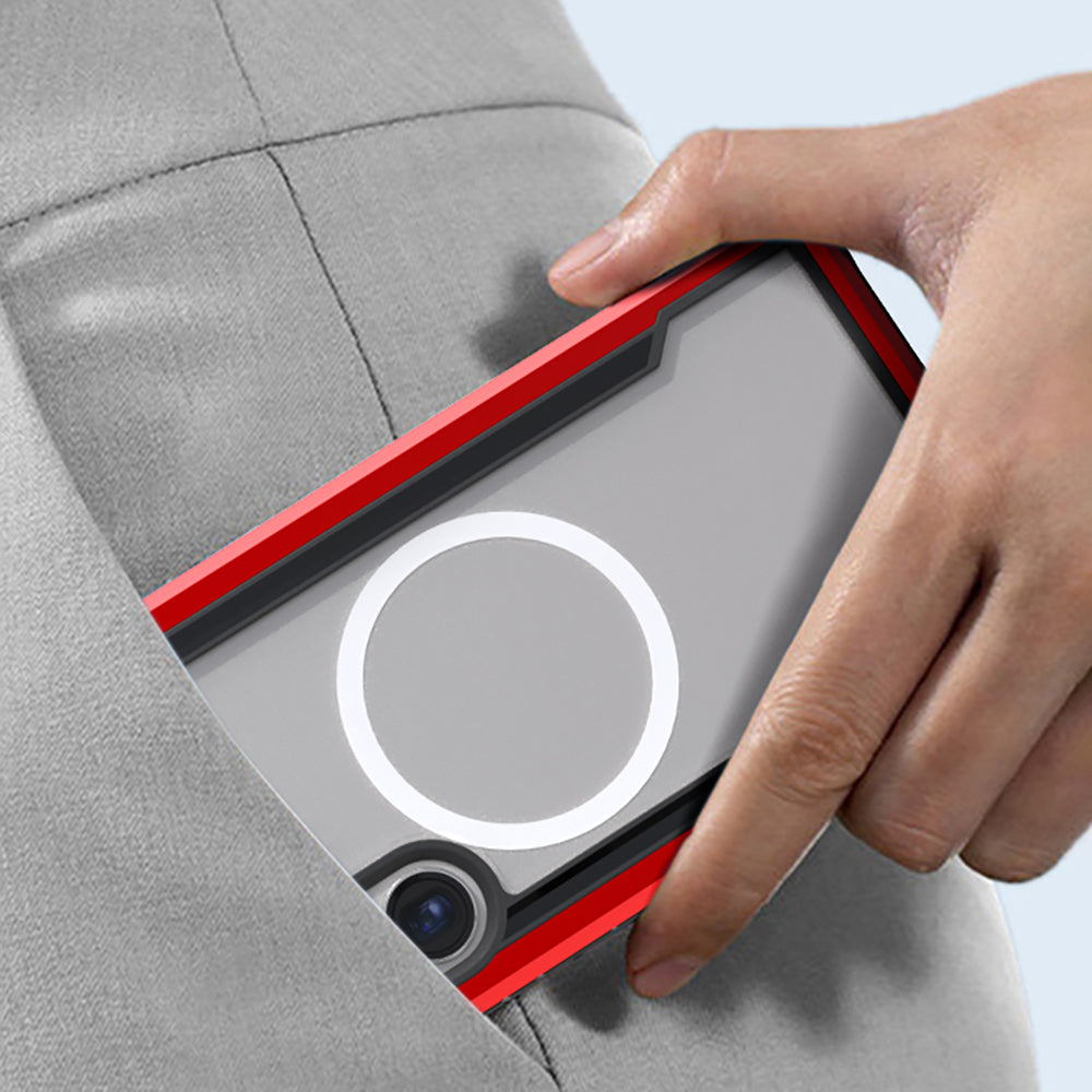 Galaxy S24 Ultra Kılıf M-safe Şarj Özellikli Airbagli Raptic Shield Serisi Şeffaf Arka Yüzey Kılıf