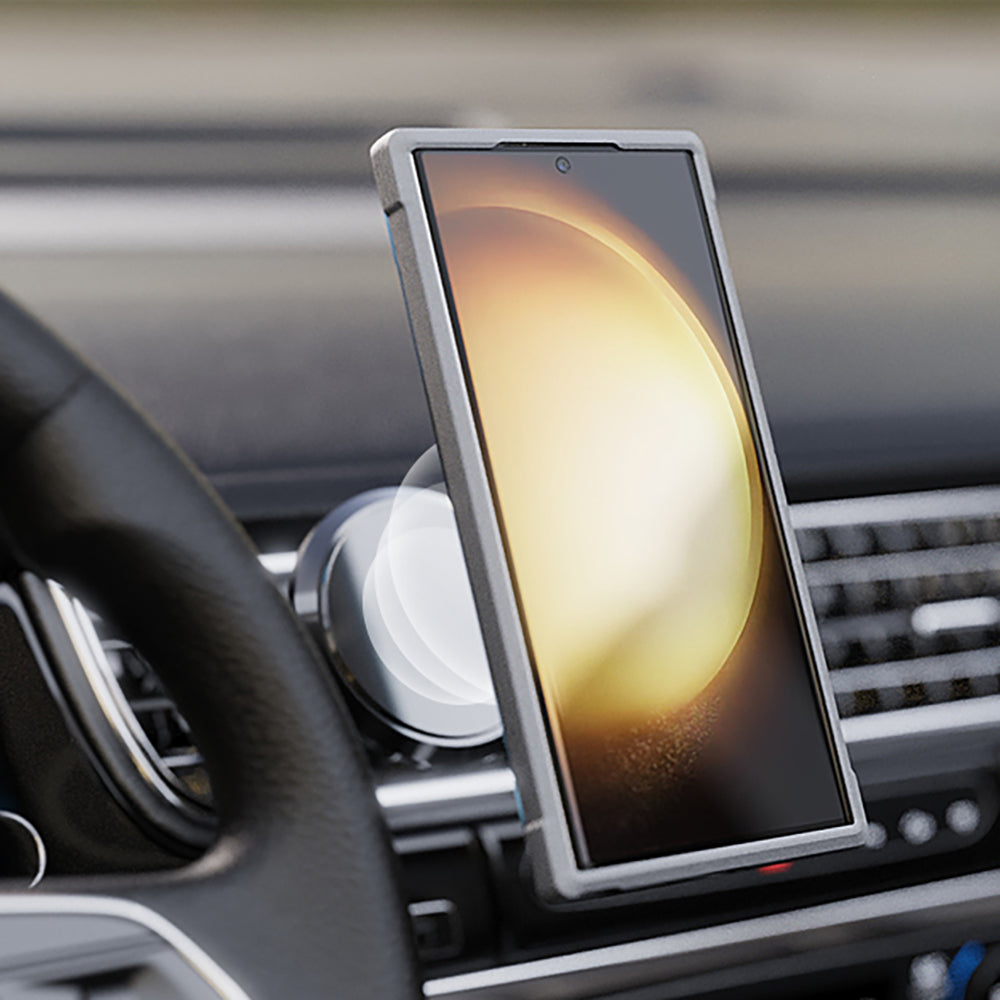 Galaxy S24 Ultra Kılıf M-safe Şarj Özellikli Airbagli Raptic Shield Serisi Şeffaf Arka Yüzey Kılıf