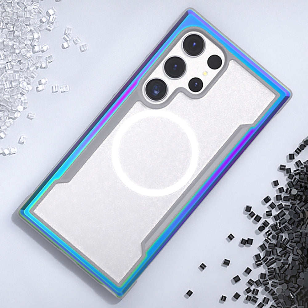 Galaxy S24 Ultra Kılıf M-safe Şarj Özellikli Airbagli Raptic Shield Serisi Şeffaf Arka Yüzey Kılıf