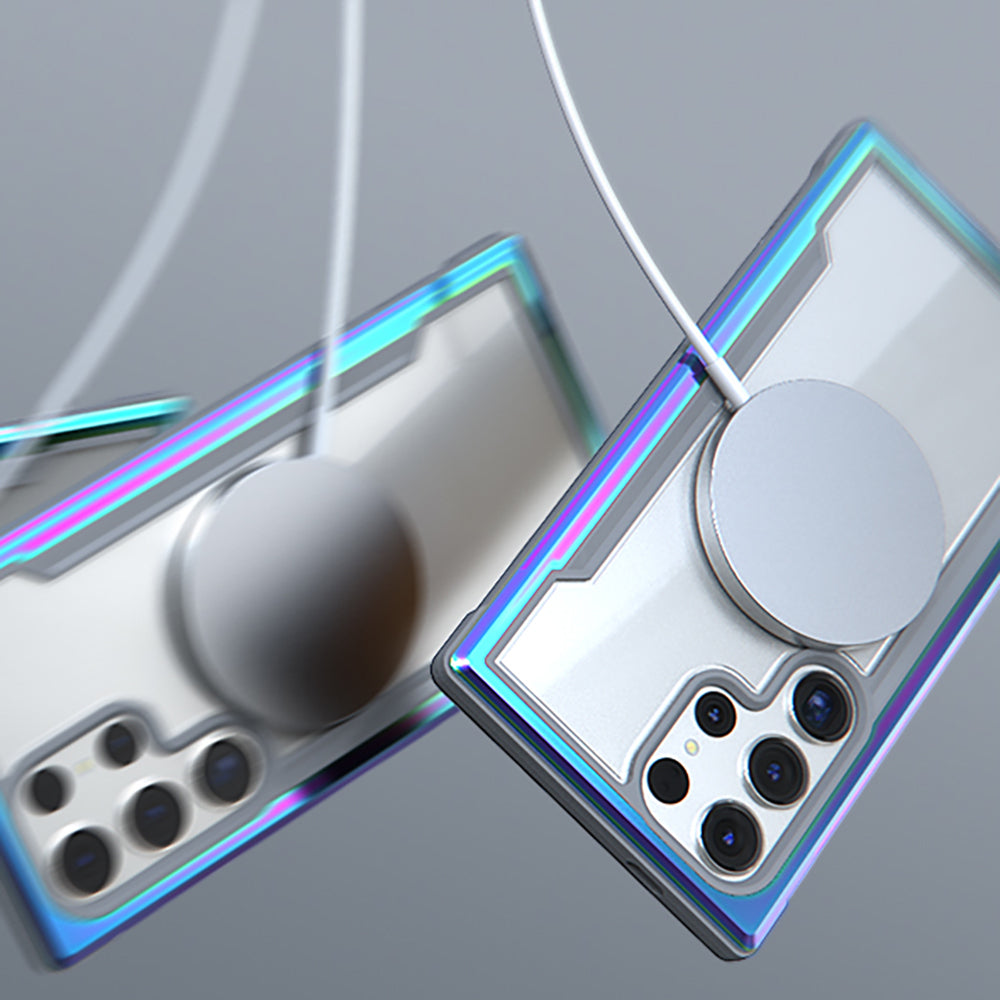 Galaxy S24 Ultra Kılıf M-safe Şarj Özellikli Airbagli Raptic Shield Serisi Şeffaf Arka Yüzey Kılıf