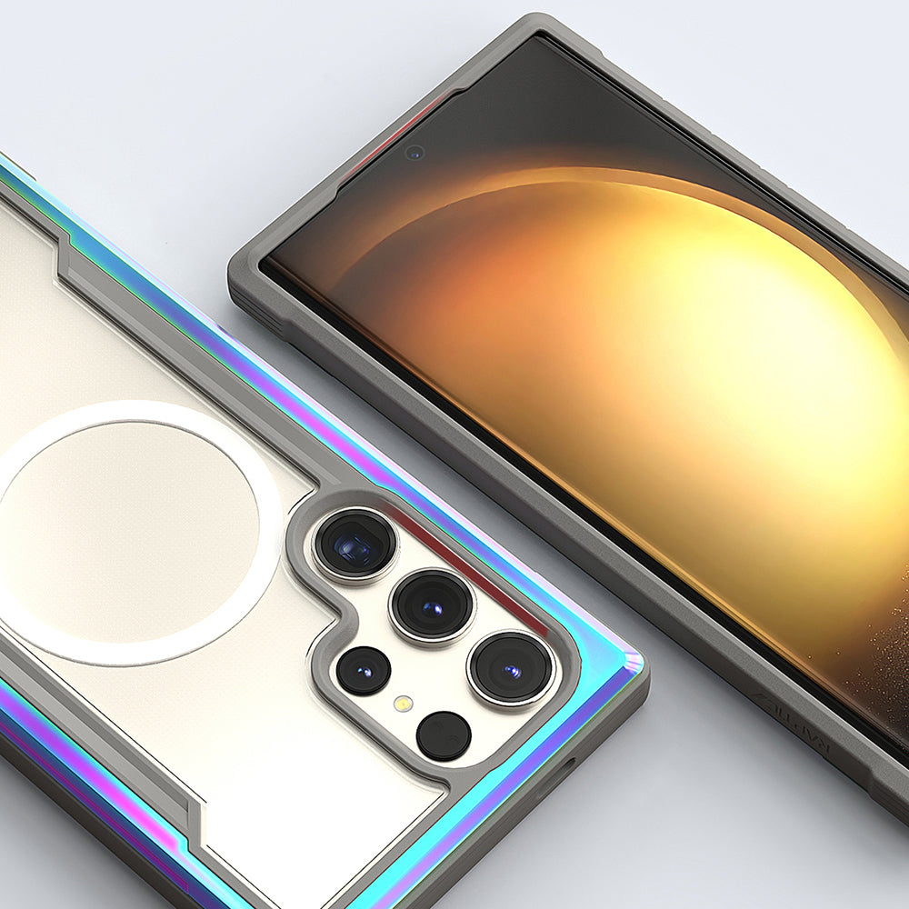 Galaxy S24 Ultra Kılıf M-safe Şarj Özellikli Airbagli Raptic Shield Serisi Şeffaf Arka Yüzey Kılıf