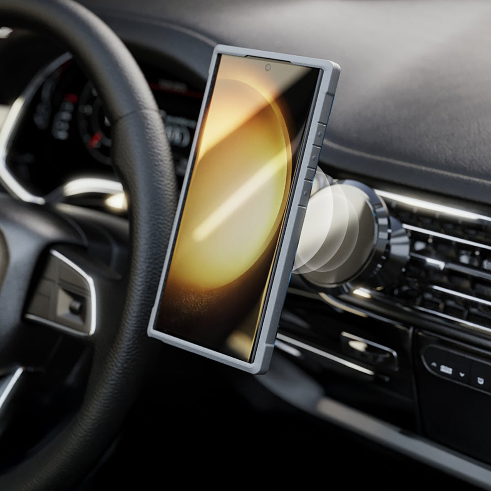 Galaxy S24 Ultra Kılıf M-safe Şarj Özellikli Airbagli Raptic Shield Serisi Şeffaf Arka Yüzey Kılıf