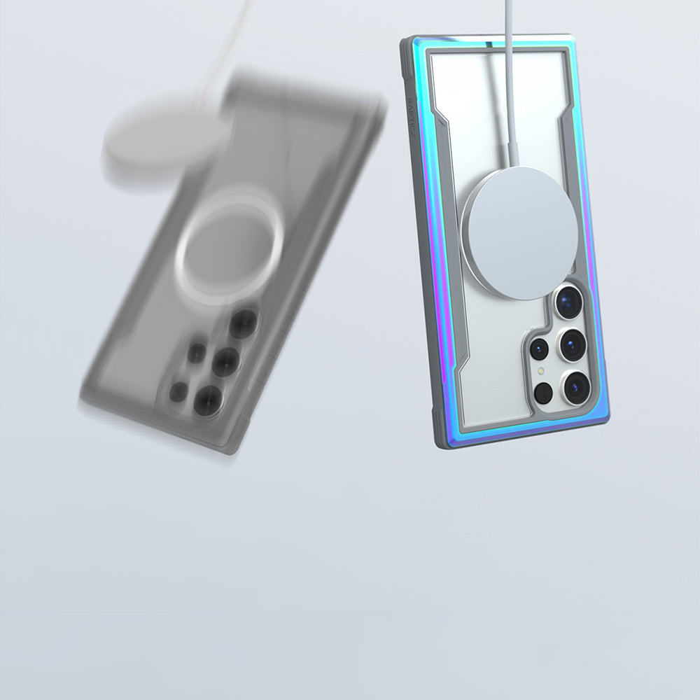 Galaxy S24 Ultra Kılıf M-safe Şarj Özellikli Airbagli Raptic Shield Serisi Şeffaf Arka Yüzey Kılıf